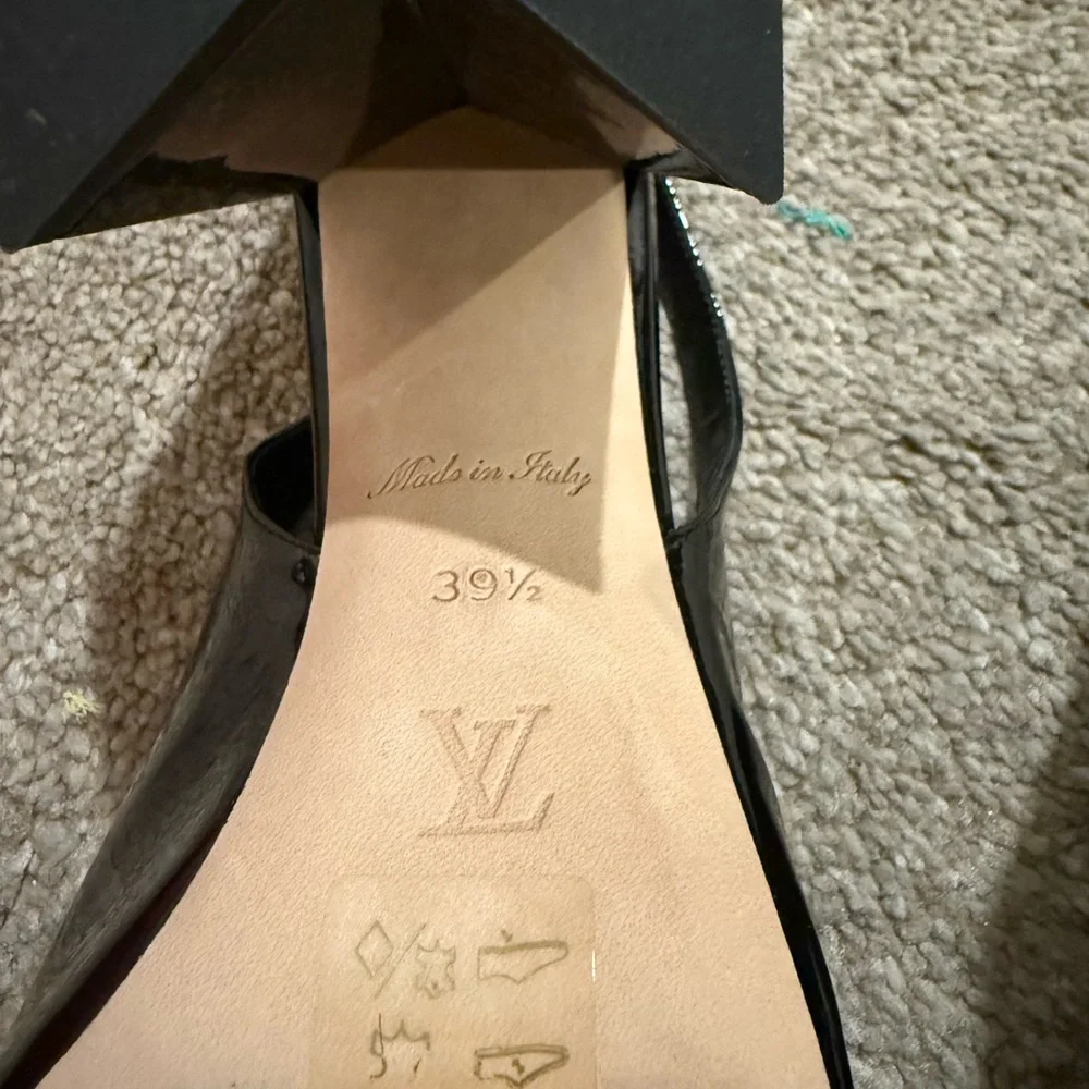 Louis Vuitton Black Heels with Square Toe and Embellishment - Worn 1 Time - Picture 8 of 12